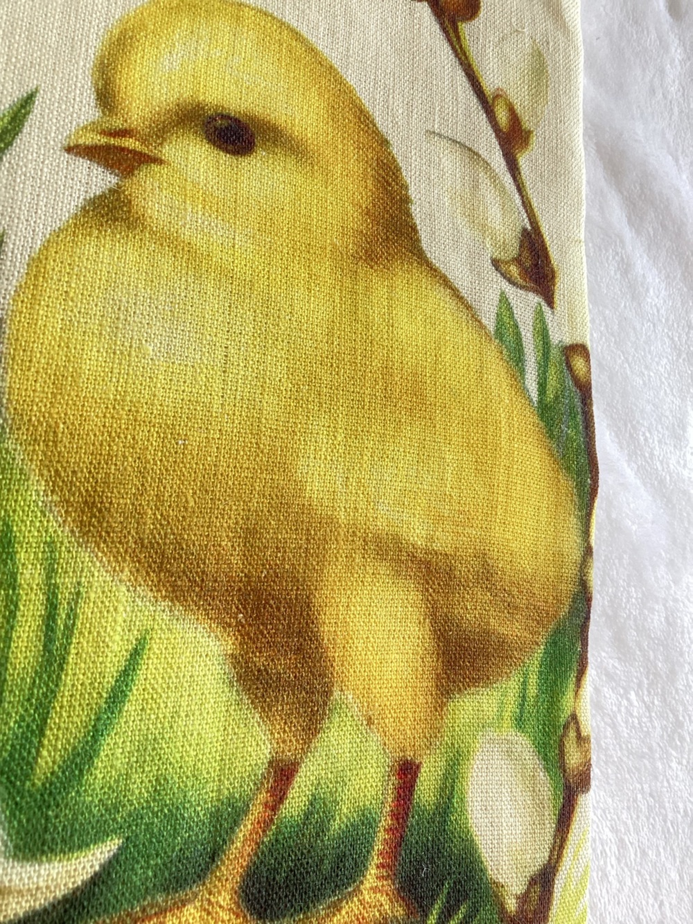 Anthropologie Terrain Linen Dish Towel New Yellow Baby Chick Spring Easter - Picture 4 of 9